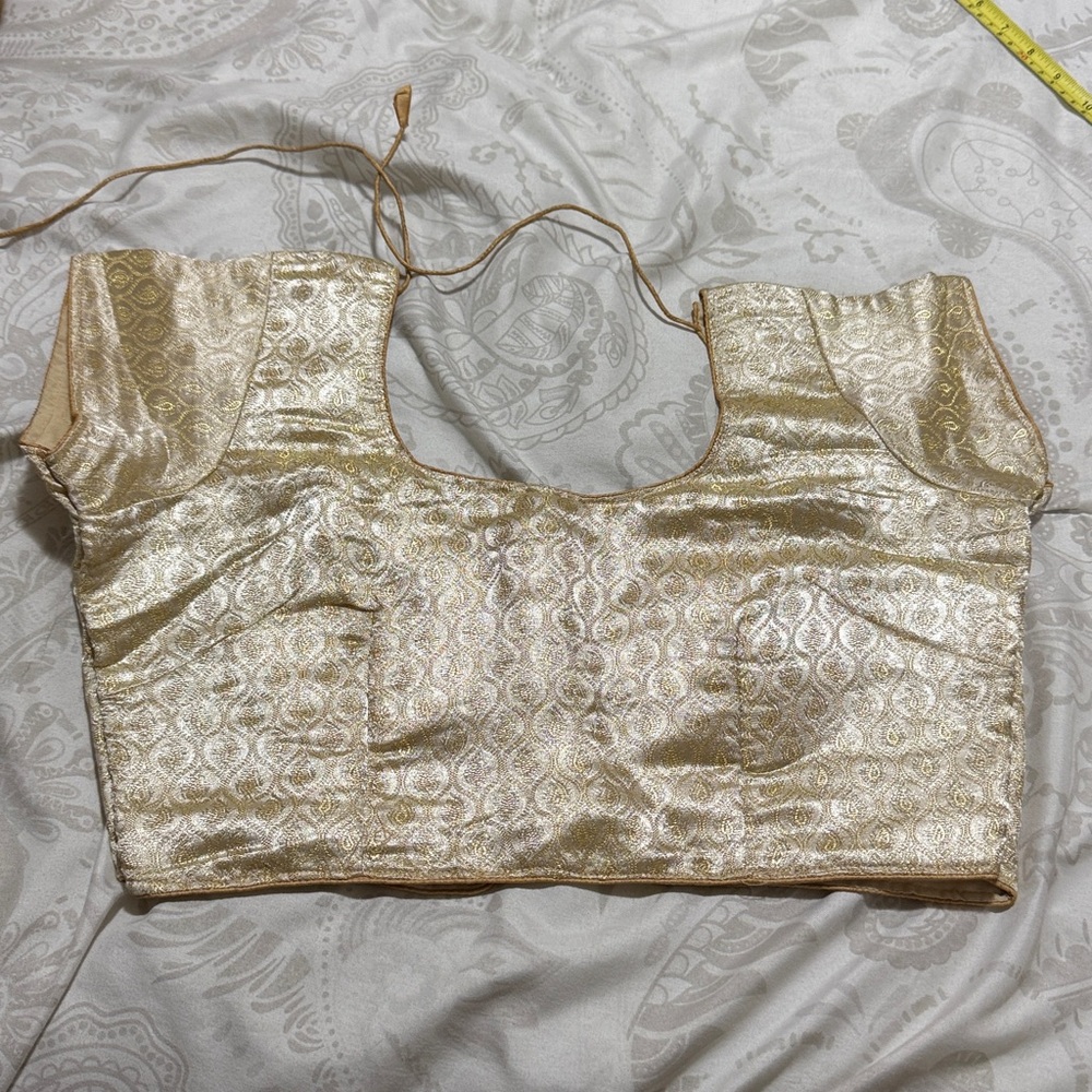 Elegant Gold Brocade Blouse